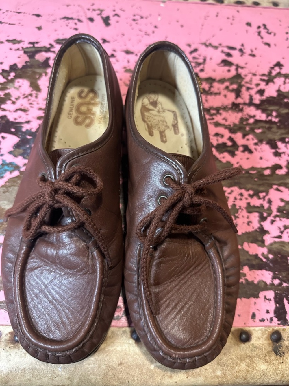 VINTAGE SAS Brown “Bounce” Wedge shoe sz 8 - Picture 9 of 14
